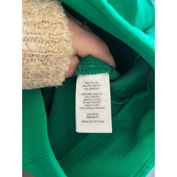 Rachel Zoe Kelly Green Pintuck Straight Leg Ankle Pants Sz 12 Pull On Career - Picture 5 of 5